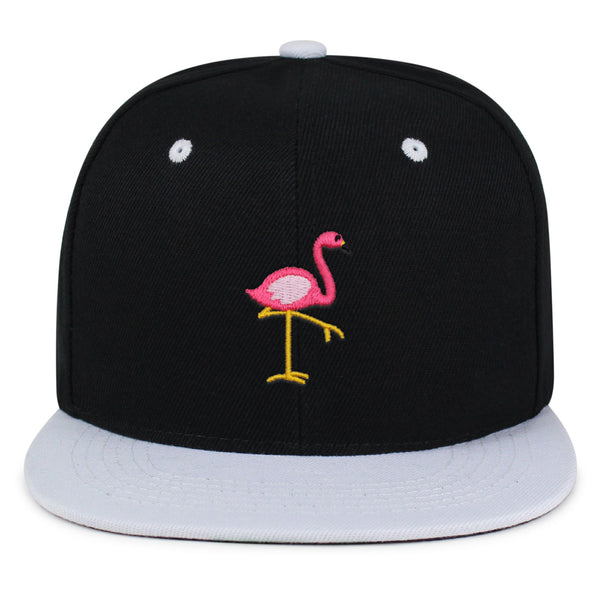 Flamingo Snapback Hat Embroidered Hip-Hop Baseball Cap Bird Pink