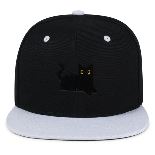 Black Cat Snapback Hat Embroidered Hip-Hop Baseball Cap Cat Mom