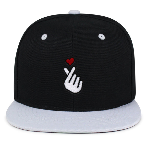 Korean Heart Finger Snapback Hat Embroidered Hip-Hop Baseball Cap Korea Sign