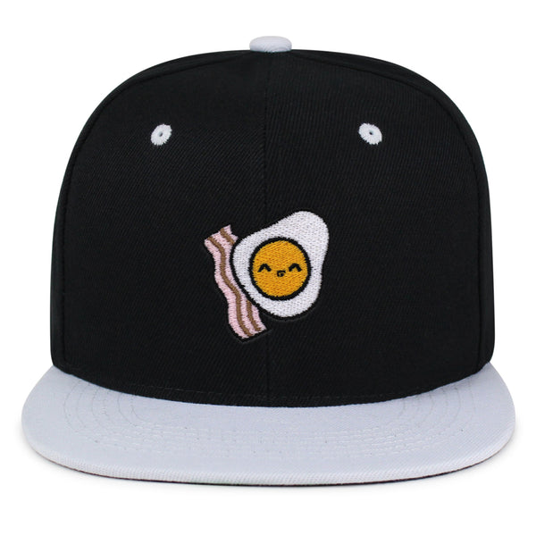 Egg and Bacon Snapback Hat Embroidered Hip-Hop Baseball Cap Breakfast