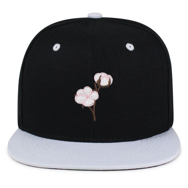 Cotton Flower Snapback Hat Embroidered Hip-Hop Baseball Cap Tree