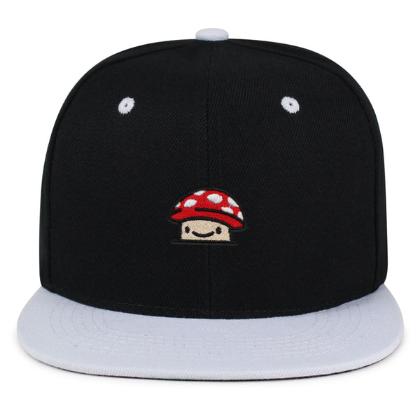 Mushroom  Snapback Hat Embroidered Hip-Hop Baseball Cap Red