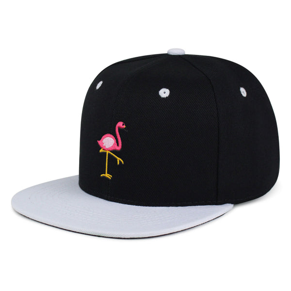 Flamingo Snapback Hat Embroidered Hip-Hop Baseball Cap Bird Pink