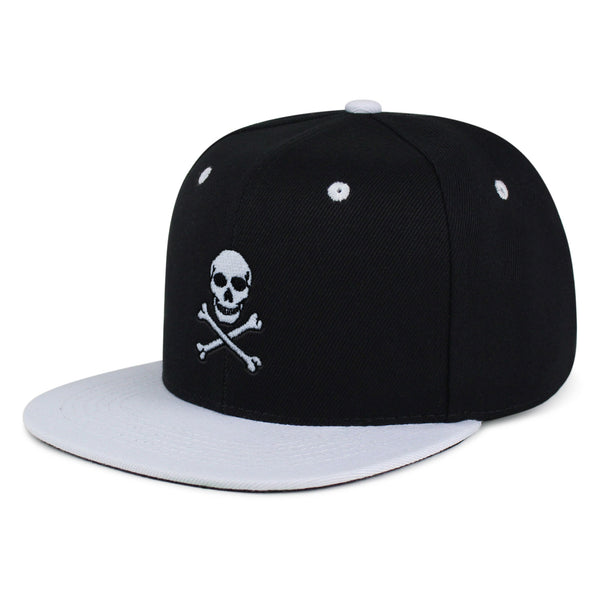 Pirate Skull Snapback Hat Embroidered Hip-Hop Baseball Cap Scary Grunge