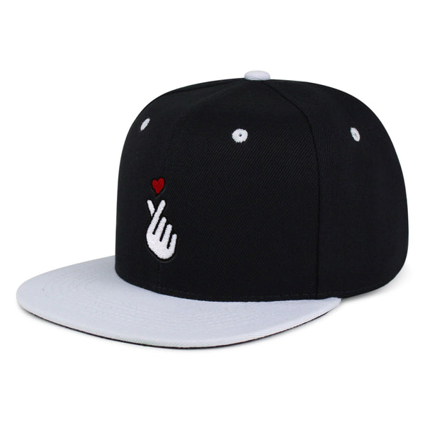 Korean Heart Finger Snapback Hat Embroidered Hip-Hop Baseball Cap Korea Sign