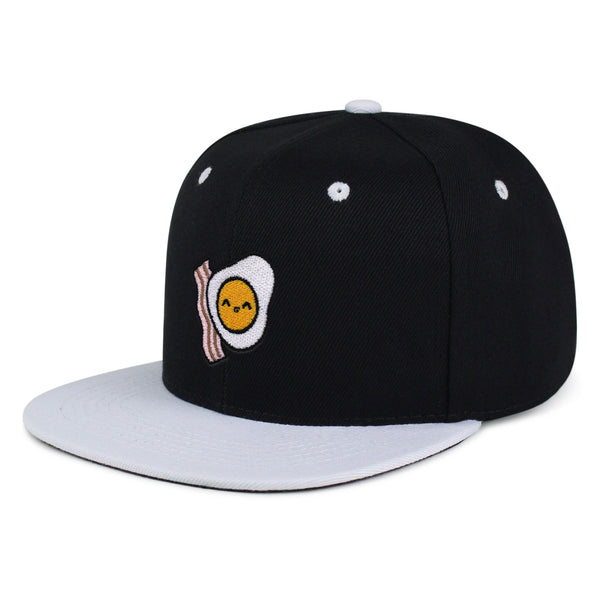 Egg and Bacon Snapback Hat Embroidered Hip-Hop Baseball Cap Breakfast