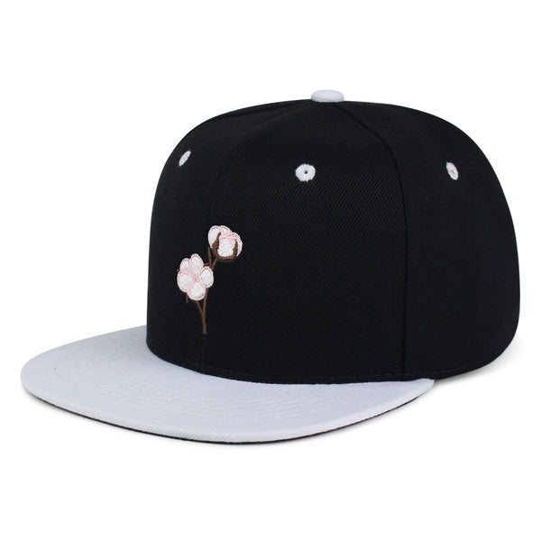 Cotton Flower Snapback Hat Embroidered Hip-Hop Baseball Cap Tree