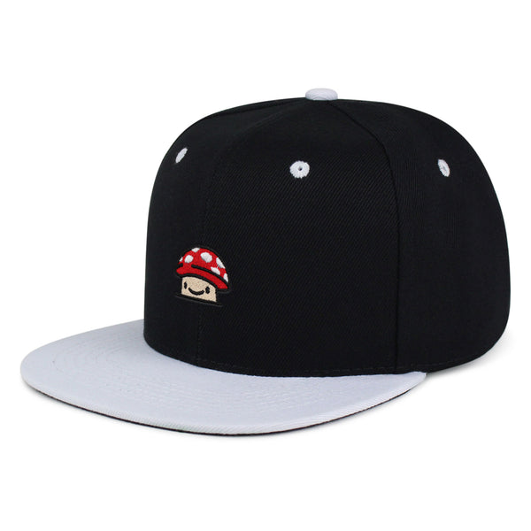 Mushroom  Snapback Hat Embroidered Hip-Hop Baseball Cap Red