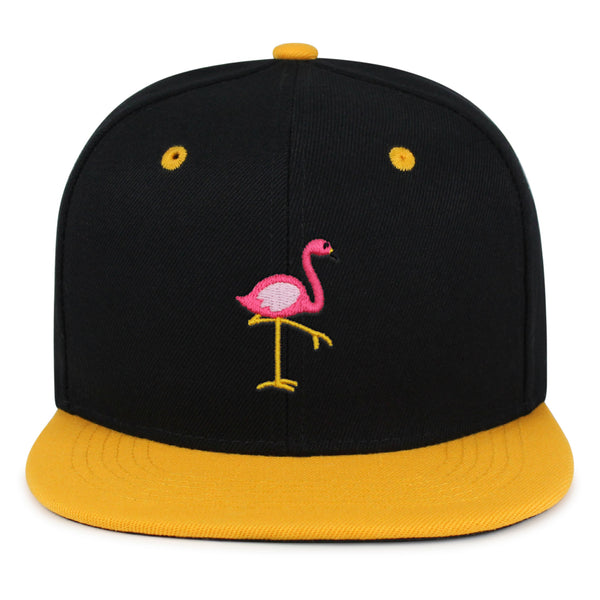 Flamingo Snapback Hat Embroidered Hip-Hop Baseball Cap Bird Pink