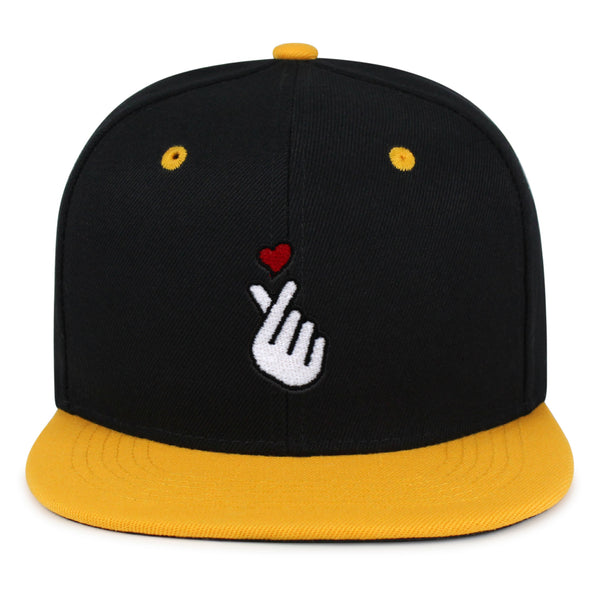 Korean Heart Finger Snapback Hat Embroidered Hip-Hop Baseball Cap Korea Sign