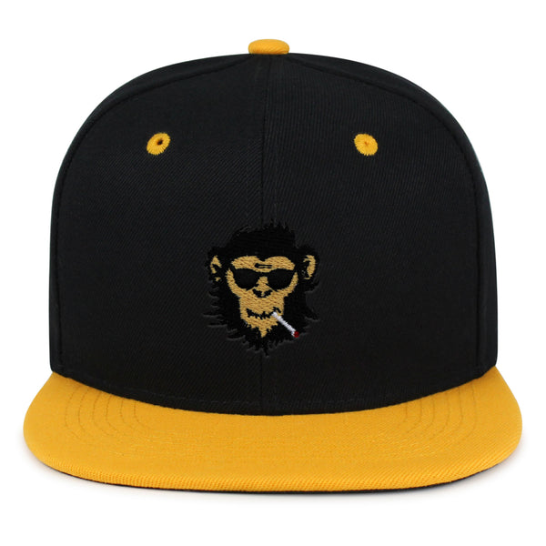 Smoking Monkey Snapback Hat Embroidered Hip-Hop Baseball Cap Wild Animal Funny