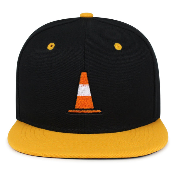 Safety Cone Snapback Hat Embroidered Hip-Hop Baseball Cap Construction