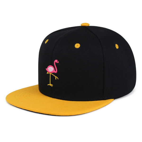 Flamingo Snapback Hat Embroidered Hip-Hop Baseball Cap Bird Pink