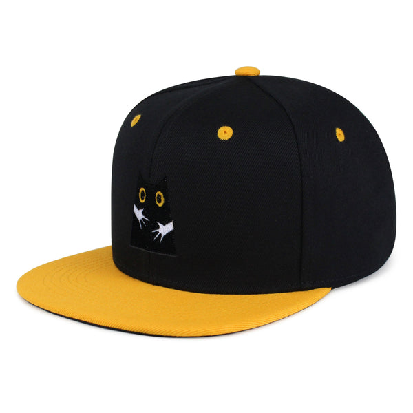 Hugs Snapback Hat Embroidered Hip-Hop Baseball Cap Black Cat Mom