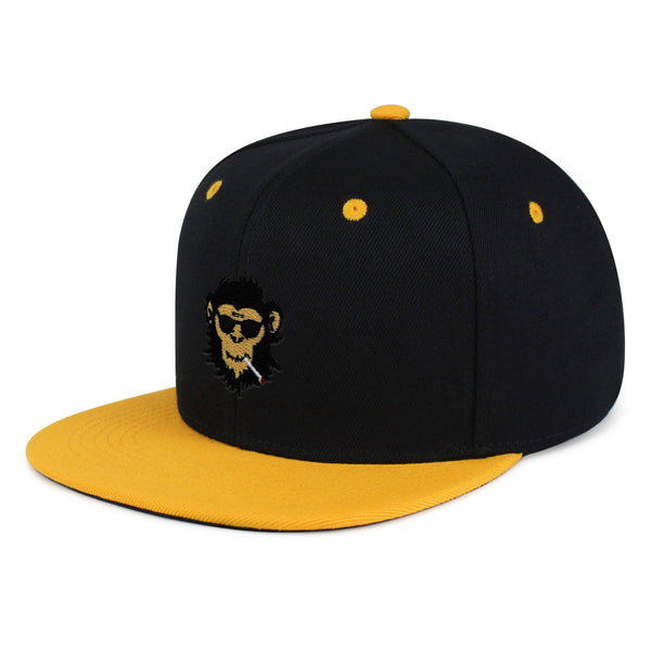 Smoking Monkey Snapback Hat Embroidered Hip-Hop Baseball Cap Wild Animal Funny