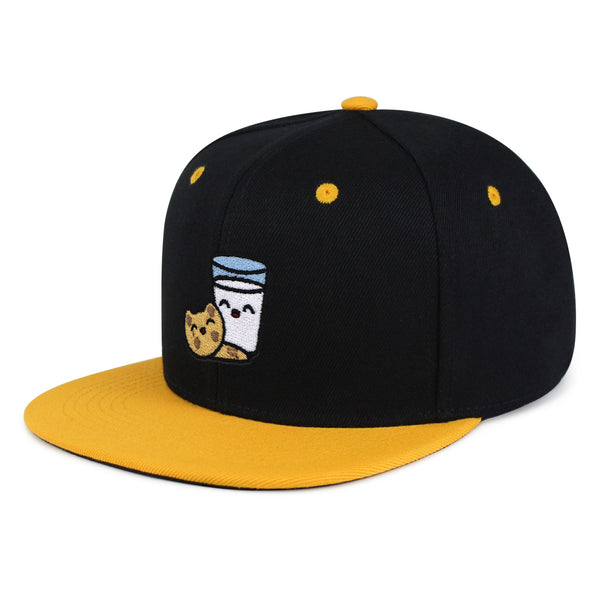 Milk and Cookie Snapback Hat Embroidered Hip-Hop Baseball Cap Snack