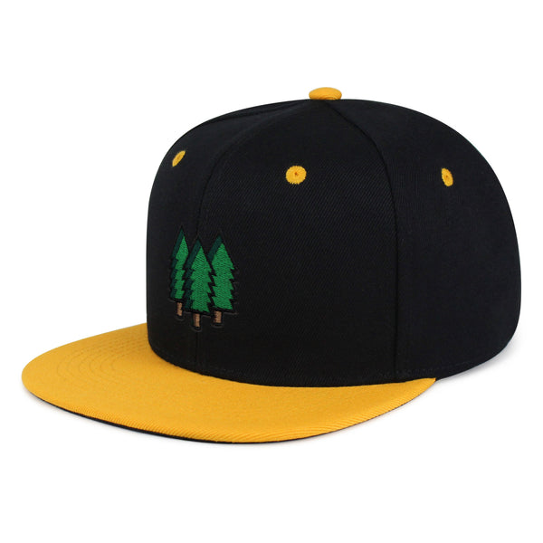 Trees Snapback Hat Embroidered Hip-Hop Baseball Cap Forest Hiking