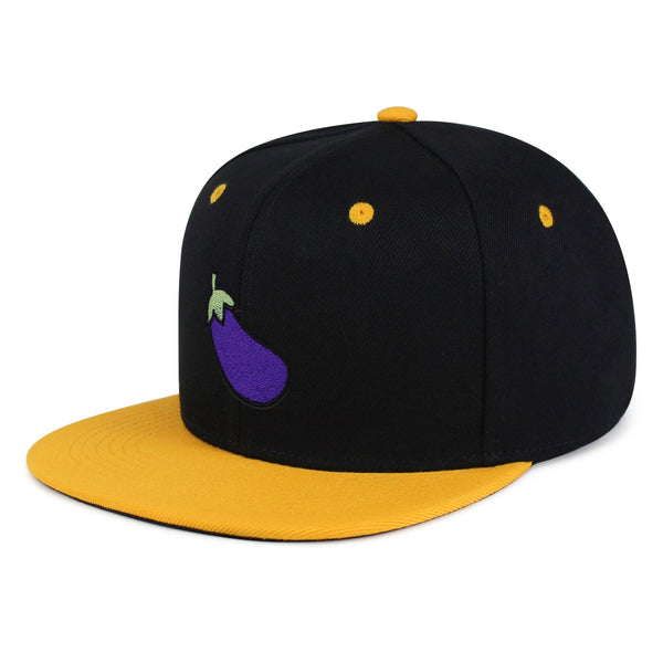 Eggplant Snapback Hat Embroidered Hip-Hop Baseball Cap Foodie Vegetable