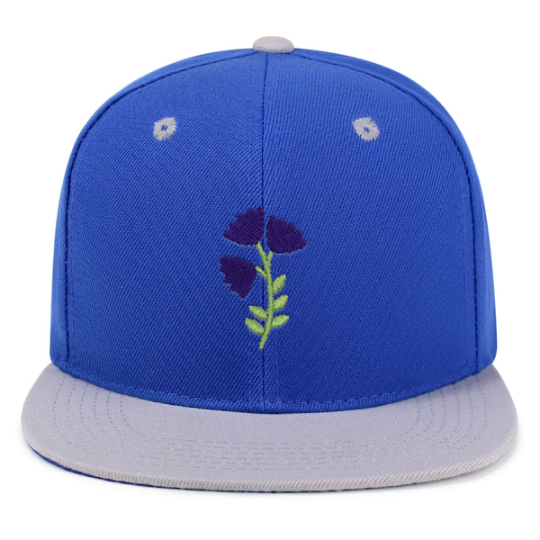 Purple flower Snapback Hat Embroidered Hip-Hop Baseball Cap Purple Floral