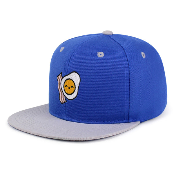 Egg and Bacon Snapback Hat Embroidered Hip-Hop Baseball Cap Breakfast