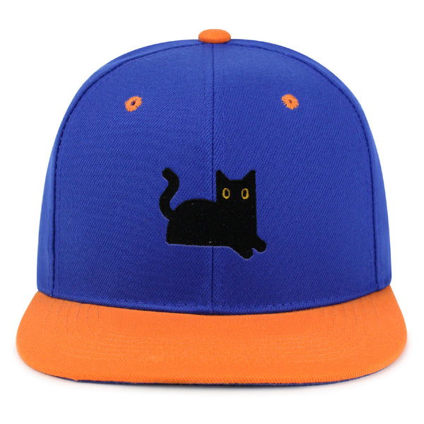 Black Cat Snapback Hat Embroidered Hip-Hop Baseball Cap Cat Mom