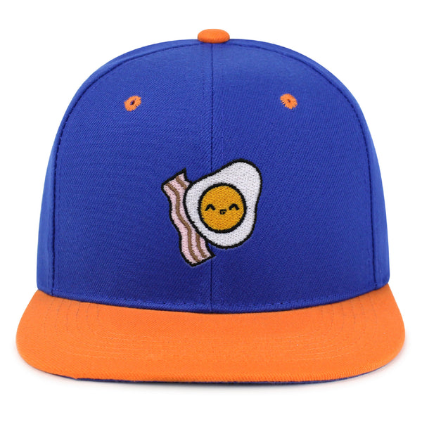 Egg and Bacon Snapback Hat Embroidered Hip-Hop Baseball Cap Breakfast