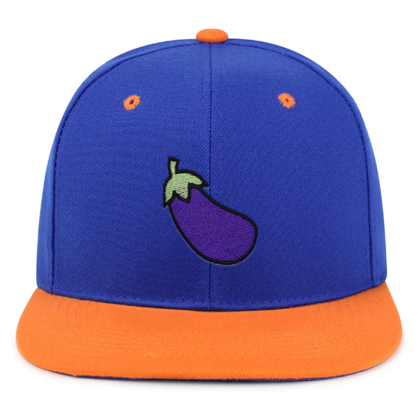 Eggplant Snapback Hat Embroidered Hip-Hop Baseball Cap Foodie Vegetable