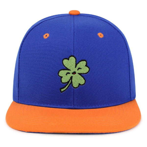 Clover Snapback Hat Embroidered Hip-Hop Baseball Cap Lucky Flower