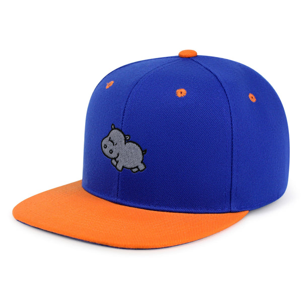 Cute Hippo Snapback Hat Embroidered Hip-Hop Baseball Cap Hippopotamus Zoo