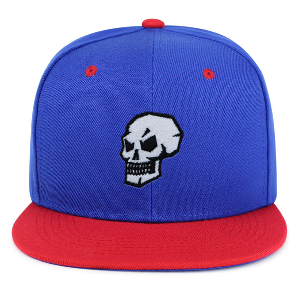 Skull Side View Snapback Hat Embroidered Hip-Hop Baseball Cap Grunge