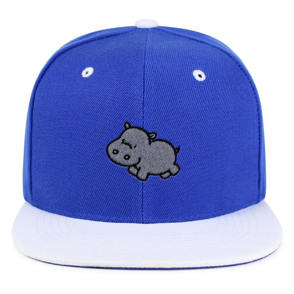 Cute Hippo Snapback Hat Embroidered Hip-Hop Baseball Cap Hippopotamus Zoo