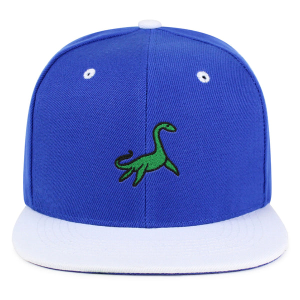 Elasmosaurus Dinosaur  Snapback Hat Embroidered Hip-Hop Baseball Cap Green