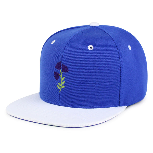 Purple flower Snapback Hat Embroidered Hip-Hop Baseball Cap Purple Floral