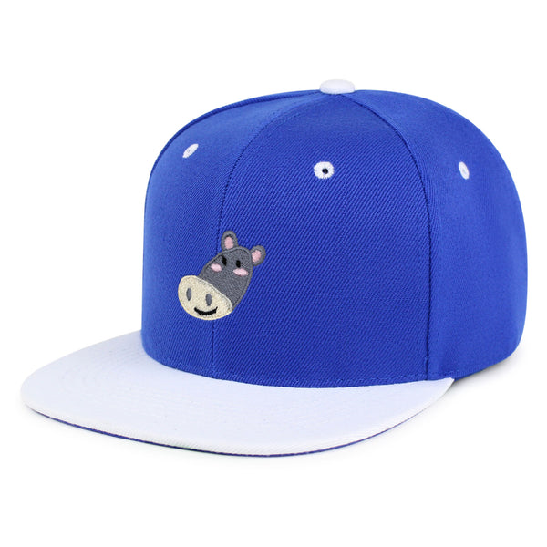 Cute Hippo Face Snapback Hat Embroidered Hip-Hop Baseball Cap Zoo Hippopotamus