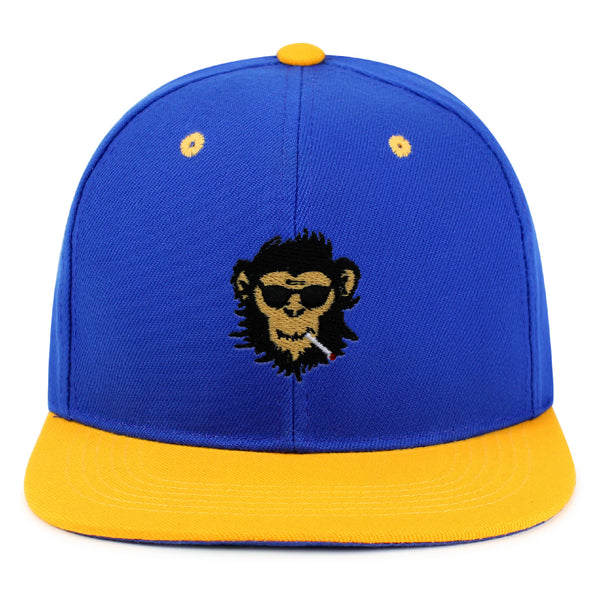 Smoking Monkey Snapback Hat Embroidered Hip-Hop Baseball Cap Wild Animal Funny