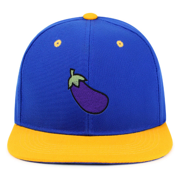 Eggplant Snapback Hat Embroidered Hip-Hop Baseball Cap Foodie Vegetable