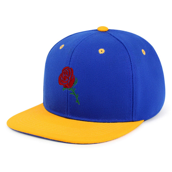 Rose Snapback Hat Embroidered Hip-Hop Baseball Cap Flower Floral Love