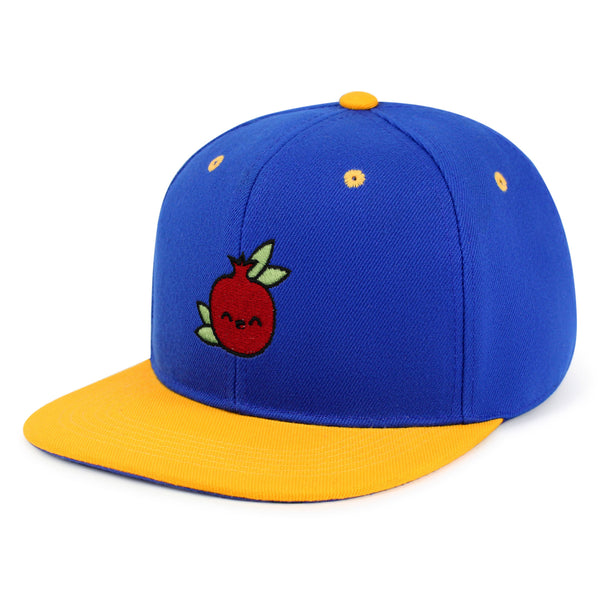 Pomegranate Snapback Hat Embroidered Hip-Hop Baseball Cap Vegan Fruit Garnet