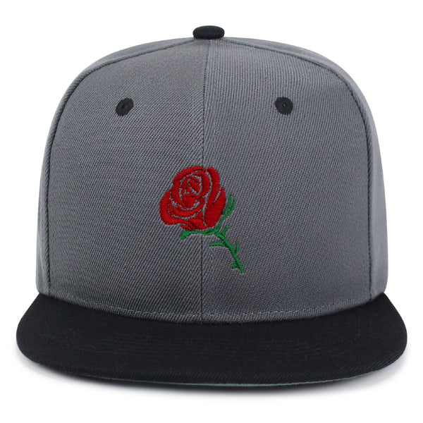 Rose Snapback Hat Embroidered Hip-Hop Baseball Cap Flower Floral Love