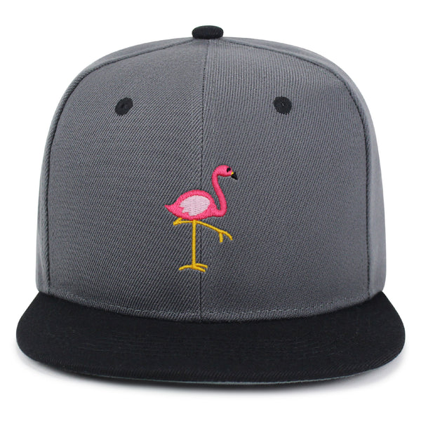 Flamingo Snapback Hat Embroidered Hip-Hop Baseball Cap Bird Pink