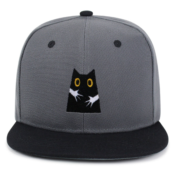 Hugs Snapback Hat Embroidered Hip-Hop Baseball Cap Black Cat Mom