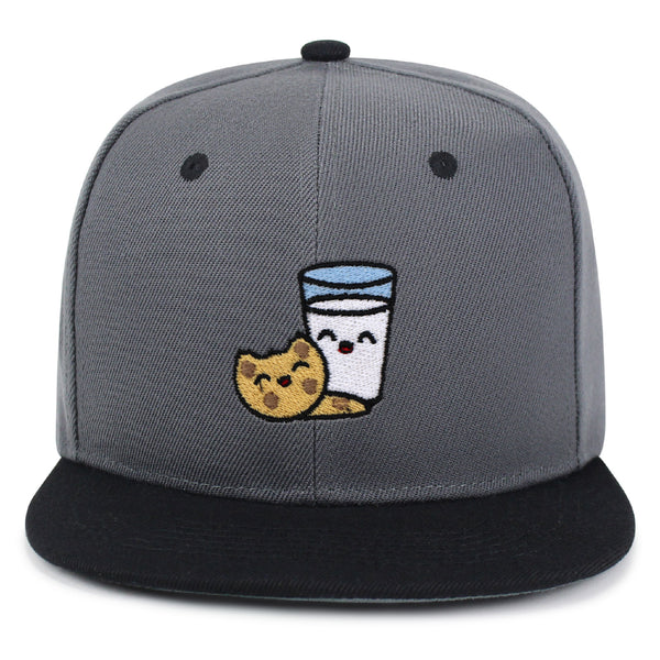 Milk and Cookie Snapback Hat Embroidered Hip-Hop Baseball Cap Snack