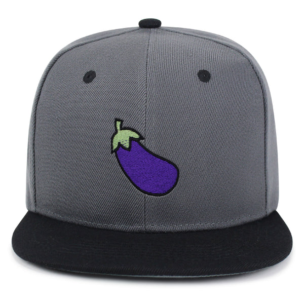 Eggplant Snapback Hat Embroidered Hip-Hop Baseball Cap Foodie Vegetable