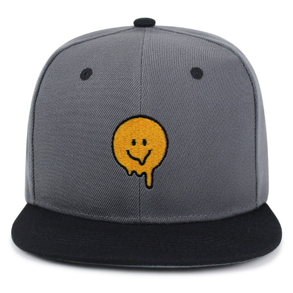 Melted Smile Snapback Hat Embroidered Hip-Hop Baseball Cap Sad Face