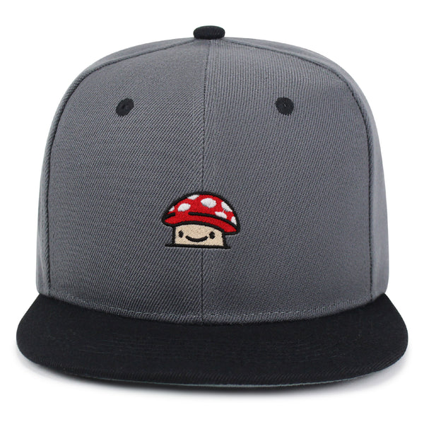 Mushroom  Snapback Hat Embroidered Hip-Hop Baseball Cap Red