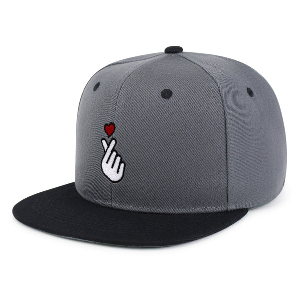 Korean Heart Finger Snapback Hat Embroidered Hip-Hop Baseball Cap Korea Sign