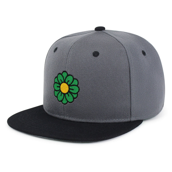 Flower Snapback Hat Embroidered Hip-Hop Baseball Cap Cute Blue