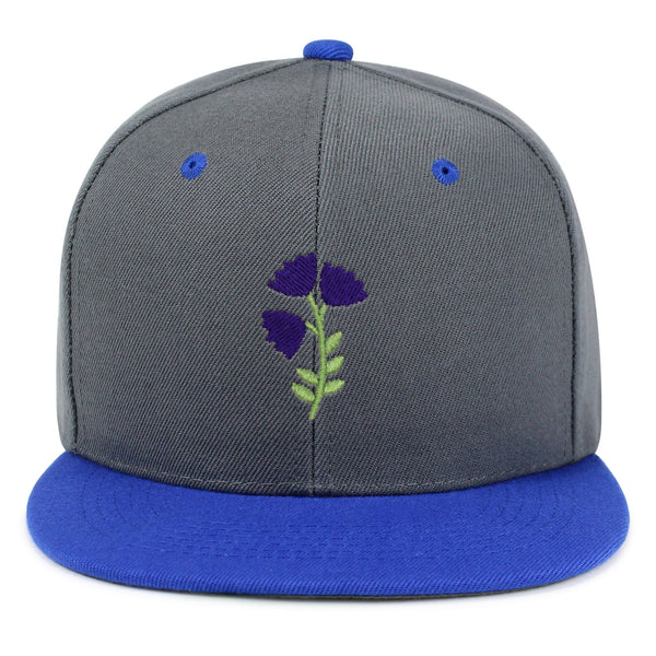 Purple flower Snapback Hat Embroidered Hip-Hop Baseball Cap Purple Floral