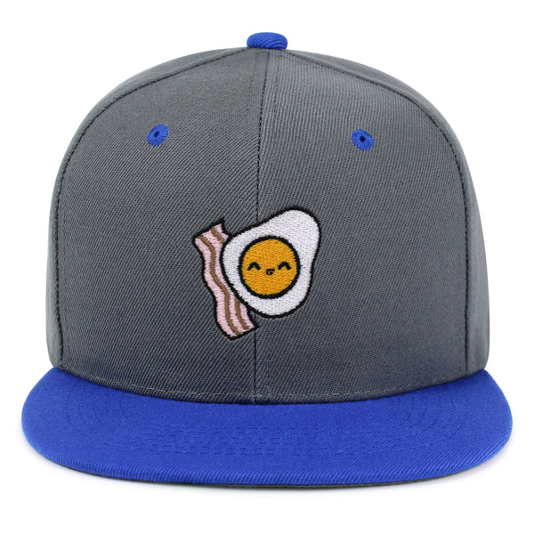 Egg and Bacon Snapback Hat Embroidered Hip-Hop Baseball Cap Breakfast