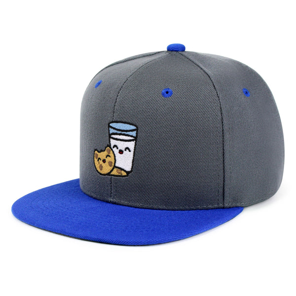 Milk and Cookie Snapback Hat Embroidered Hip-Hop Baseball Cap Snack